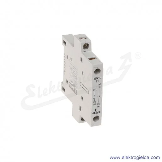 Styki pomocnicze BFX1211 1NO+1NC montaż boczny, zaciski śrubowe, do styczników BF Styki pomocnicze BFX1211 1NO+1NC montaż boczny, zaciski śrubowe, do styczników BF