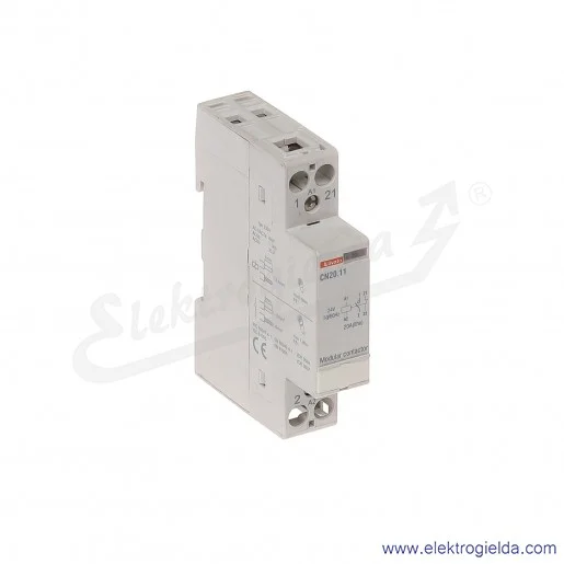 Stycznik modułowy CN2011220 1NO+1NC 230VAC/220VDC, Ith 20A Stycznik modułowy CN2011220 1NO+1NC 230VAC/220VDC, Ith 20A