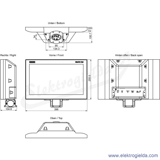 Rysunek wymiarowy Rysunek wymiarowy