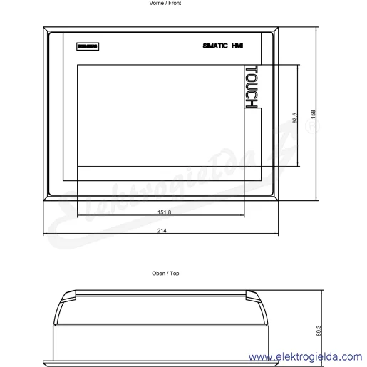Rysunek wymiarowy Rysunek wymiarowy