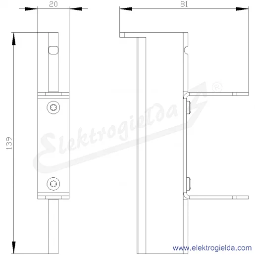 Rysunek wymiarowy Rysunek wymiarowy