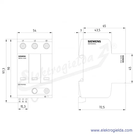 Rysunek wymiarowy Rysunek wymiarowy