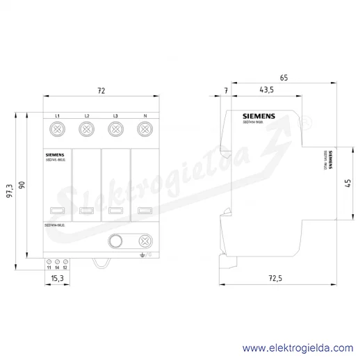 Rysunek wymiarowy Rysunek wymiarowy