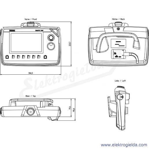 Rysunek wymiarowy Rysunek wymiarowy