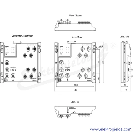 Rysunek wymiarowy Rysunek wymiarowy