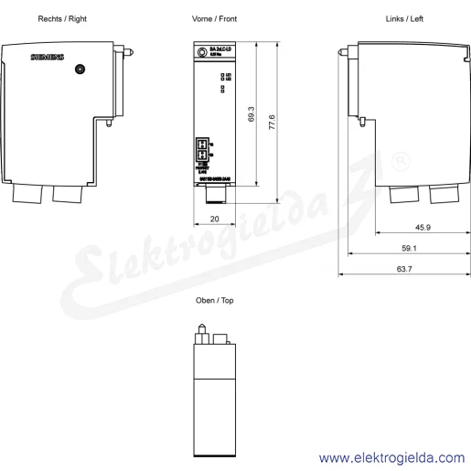 Rysunek wymiarowy Rysunek wymiarowy