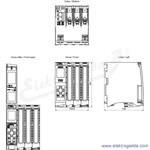 Rysunek wymiarowy Rysunek wymiarowy