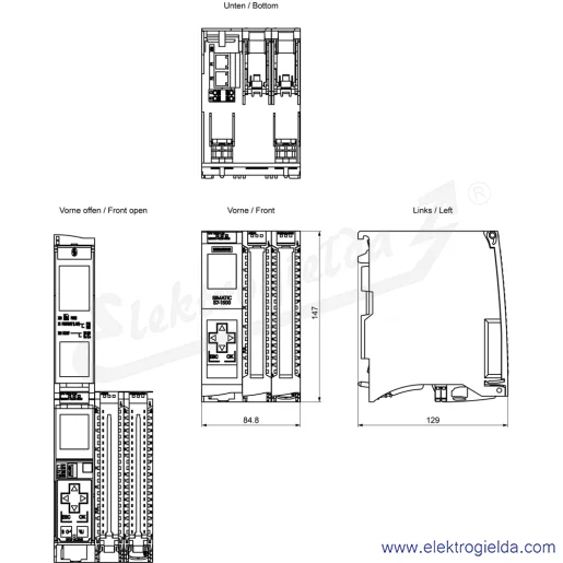 Rysunek wymiarowy Rysunek wymiarowy