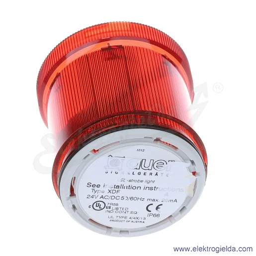 Lampka sygnalizacyjna 900032405, XDF, czerwona, błyskowa, LED -24VAC/DC Lampka sygnalizacyjna 900032405, XDF, czerwona, błyskowa, LED -24VAC/DC