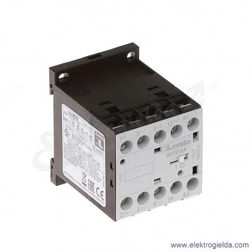 Stycznik BG1210A230 230VAC Ith 20A AC3/400V 5,7KW, 1NO Stycznik BG1210A230 230VAC Ith 20A AC3/400V 5,7KW, 1NO