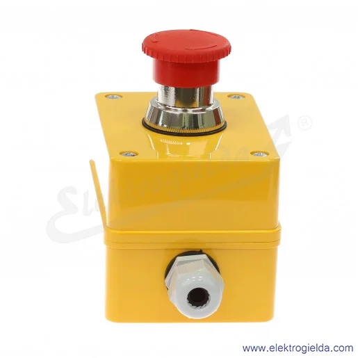 Kaseta sterownicza KP1-S3 żółta z przyciskiem awaryjnym NEF30-DRPcXY 1NO+1NC Kaseta sterownicza KP1-S3 żółta z przyciskiem awaryjnym NEF30-DRPcXY 1NO+1NC