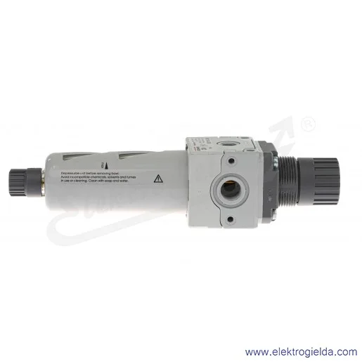 Filtroreduktor MC104-D00, G1/4, zakres regulacji 0.5-10 Bar, filtracja 25µm, 2000 l/min, ręczny spust kondensatu Filtroreduktor MC104-D00, G1/4, zakres regulacji 0.5-10 Bar, filtracja 25µm, 2000 l/min, ręczny spust kondensatu