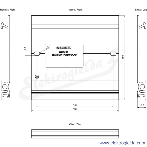 Rysunek wymiarowy Rysunek wymiarowy