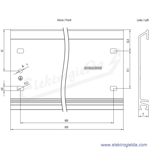 Rysunek wymiarowy Rysunek wymiarowy