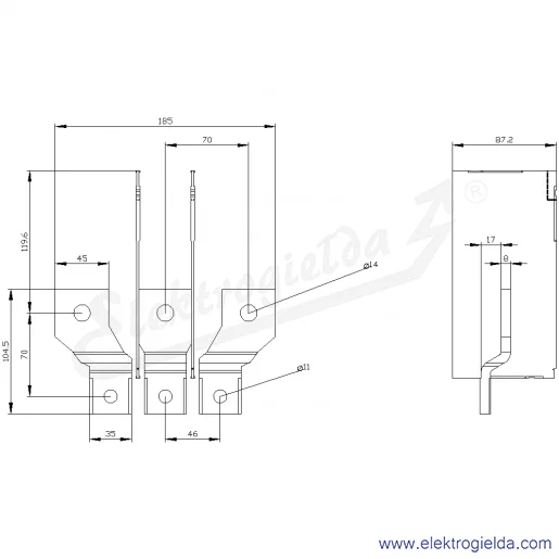 Rysunek wymiarowy Rysunek wymiarowy