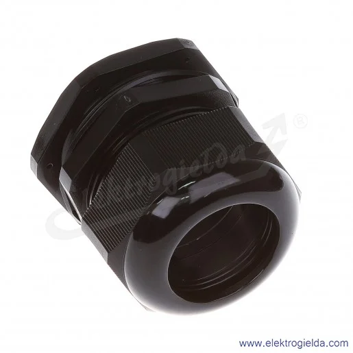 Dławnica kablowa DP 42/H BK czarna z poliamidu, stopień ochrony IP68 w komplecie z nakrętką i płaską uszczelką Dławnica kablowa DP 42/H BK czarna z poliamidu, stopień ochrony IP68 w komplecie z nakrętką i płaską uszczelką