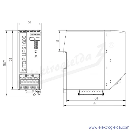 Rysunek wymiarowy Rysunek wymiarowy