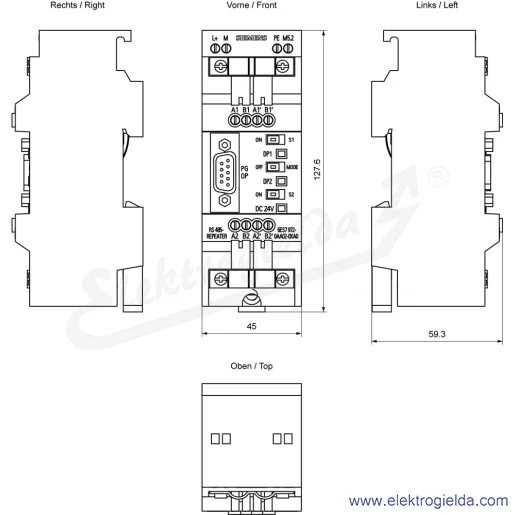 Rysunek wymiarowy Rysunek wymiarowy