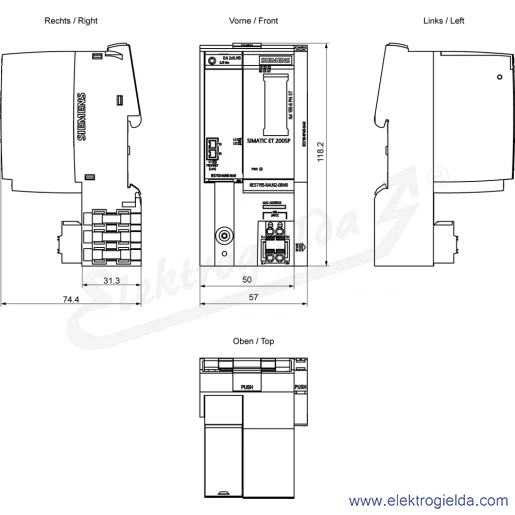 Rysunek wymiarowy Rysunek wymiarowy