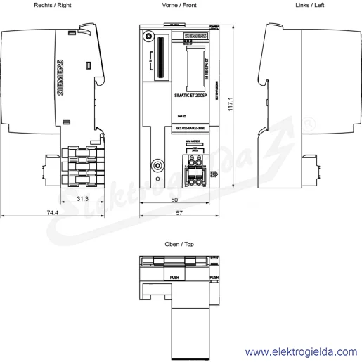 Rysunek wymiarowy Rysunek wymiarowy