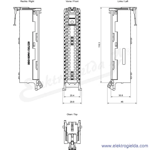 Rysunek wymiarowy Rysunek wymiarowy