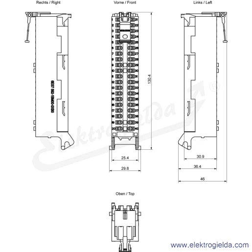 Rysunek wymiarowy Rysunek wymiarowy
