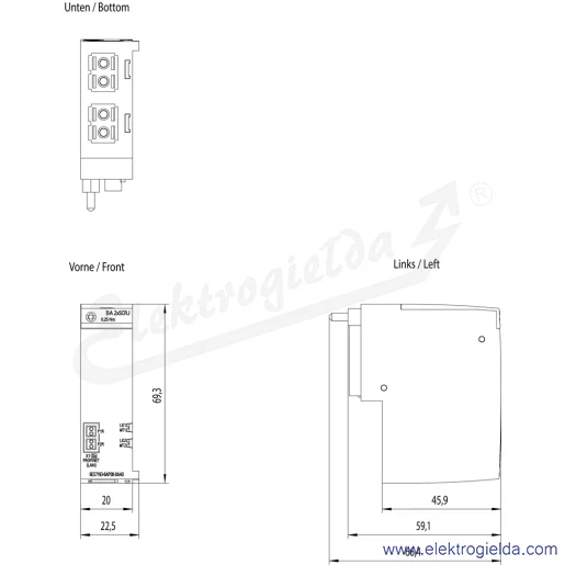 Rysunek wymiarowy Rysunek wymiarowy