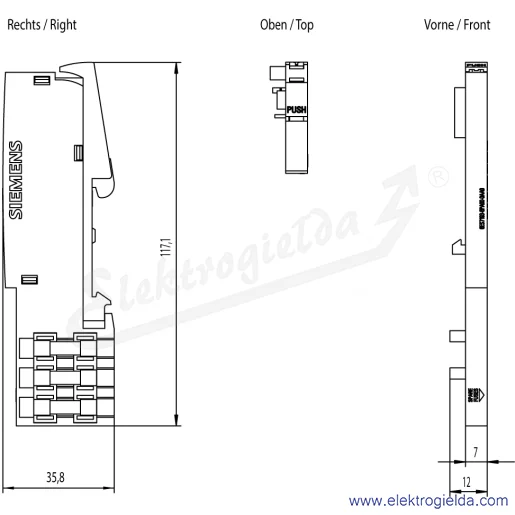 Rysunek wymiarowy Rysunek wymiarowy
