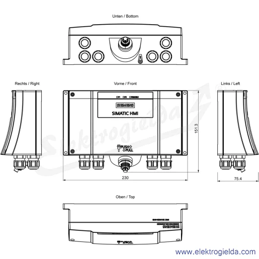 Rysunek wymiarowy Rysunek wymiarowy
