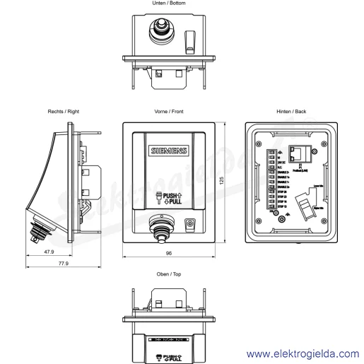 Rysunek wymiarowy Rysunek wymiarowy
