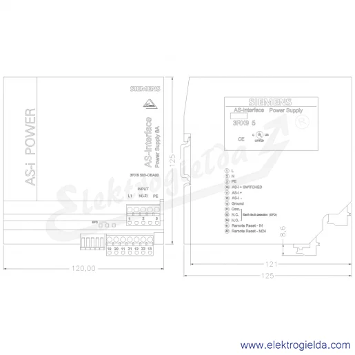 Rysunek wymiarowy Rysunek wymiarowy