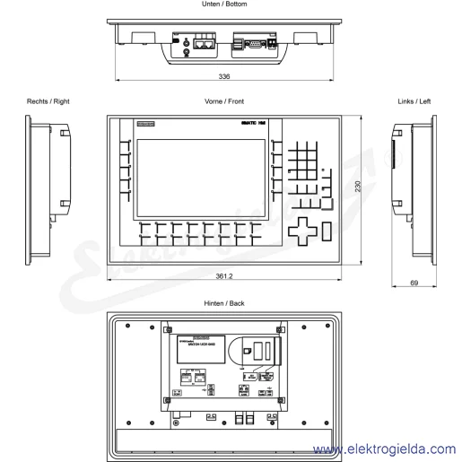 Rysunek wymiarowy Rysunek wymiarowy