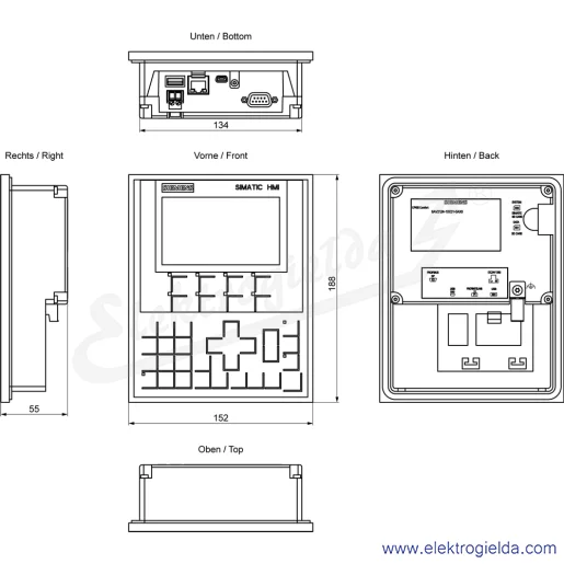 Rysunek wymiarowy Rysunek wymiarowy
