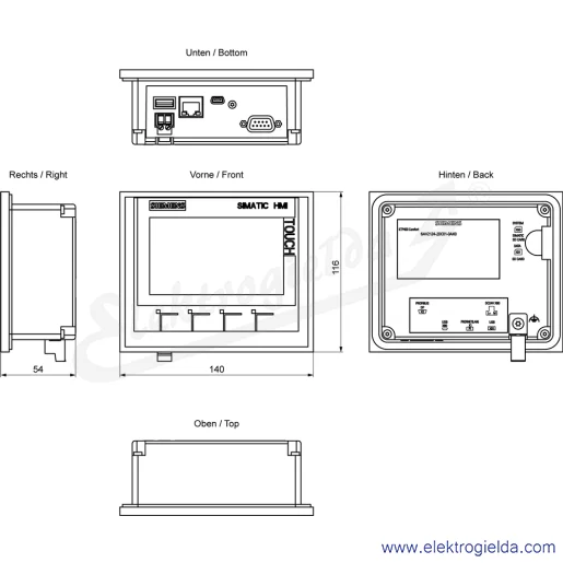 Rysunek wymiarowy Rysunek wymiarowy