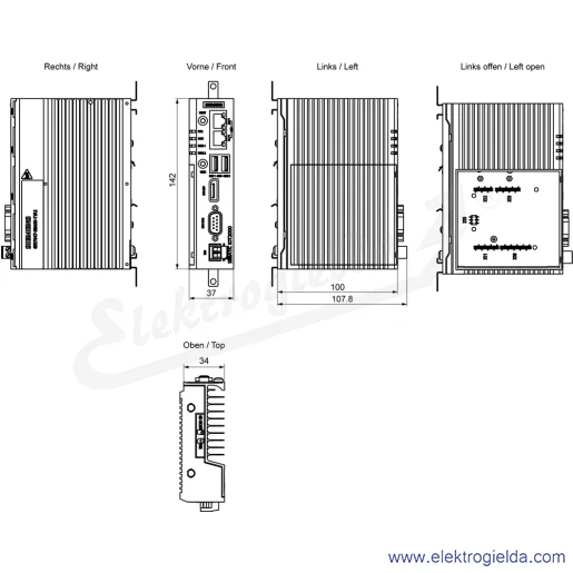 Rysunek wymiarowy Rysunek wymiarowy