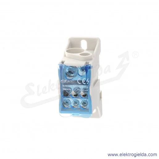 Blok rozdzielczy OR-LZ-8200/160 Orno 160A wejście 1x10-70mm2 , 6 wyjść 16mm2 Blok rozdzielczy OR-LZ-8200/160 Orno 160A wejście 1x10-70mm2 , 6 wyjść 16mm2