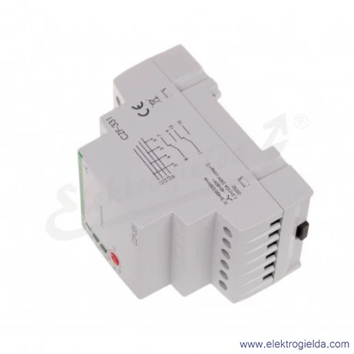 Przekaźnik kontroli faz CZF-331-TRMS, 3×400V+N, Io 2x8a, czujnik zaniku i asymetrii faz, 2NO 2NC, regulator napięcia zadziałania Przekaźnik kontroli faz CZF-331-TRMS, 3×400V+N, Io 2x8a, czujnik zaniku i asymetrii faz, 2NO 2NC, regulator napięcia zadziałania