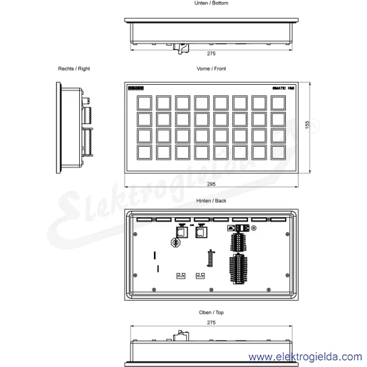 Rysunek wymiarowy Rysunek wymiarowy