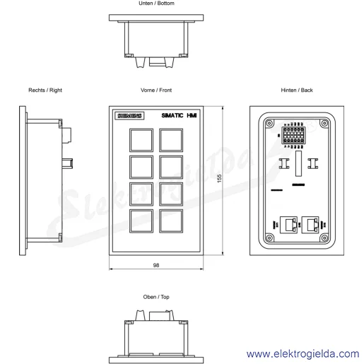 Rysunek wymiarowy Rysunek wymiarowy