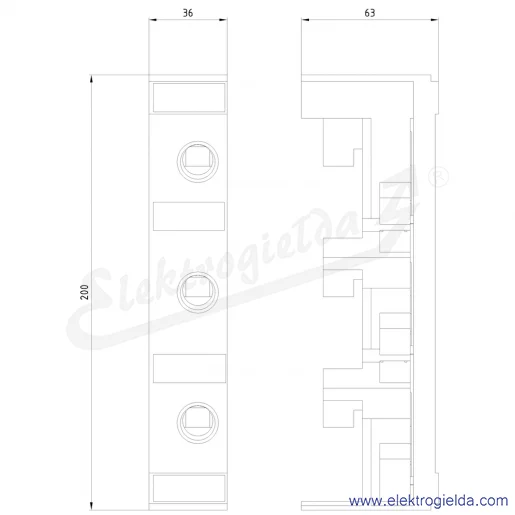 Rysunek wymiarowy Rysunek wymiarowy