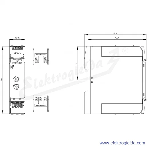 Rysunek wymiarowy Rysunek wymiarowy