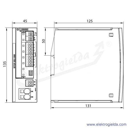 Rysunek wymiarowy Rysunek wymiarowy