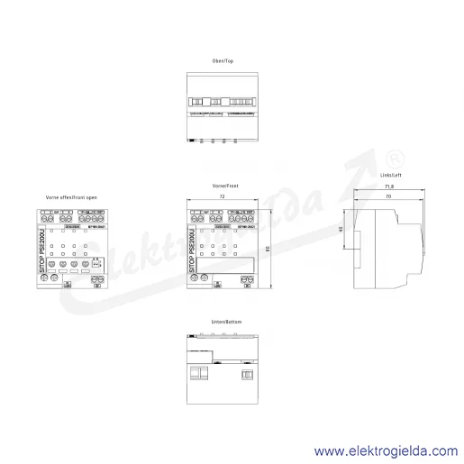 Rysunek wymiarowy Rysunek wymiarowy