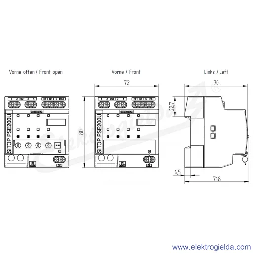 Rysunek wymiarowy Rysunek wymiarowy