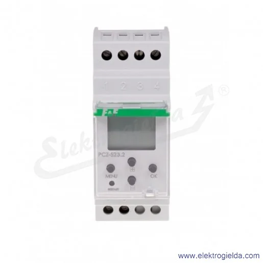 Programator PCZ-523, 24-264VAC/DC, 16A, 1NO1NC, czas utrzymania 1s...99m, impulsowy, montaż DIN Programator PCZ-523, 24-264VAC/DC, 16A, 1NO1NC, czas utrzymania 1s...99m, impulsowy, montaż DIN
