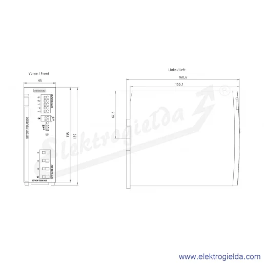 Rysunek wymiarowy Rysunek wymiarowy