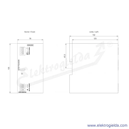 Rysunek wymiarowy Rysunek wymiarowy