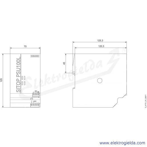 Rysunek wymiarowy Rysunek wymiarowy
