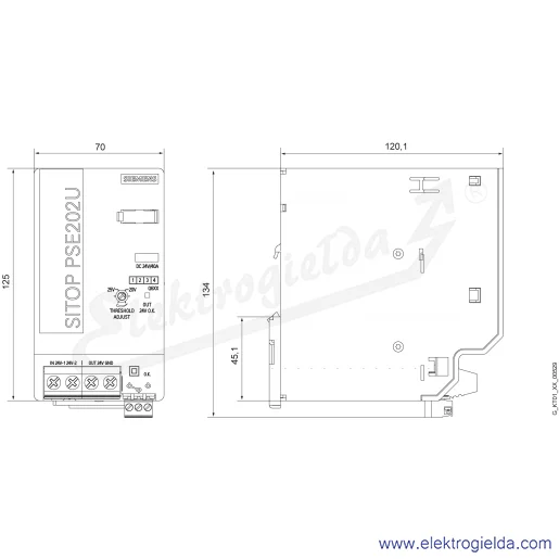 Rysunek wymiarowy Rysunek wymiarowy