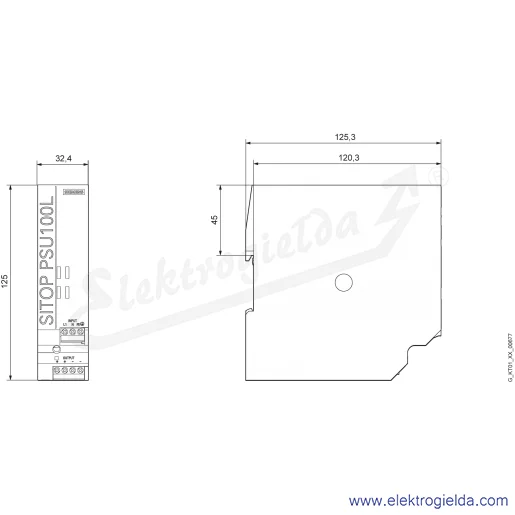 Rysunek wymiarowy Rysunek wymiarowy